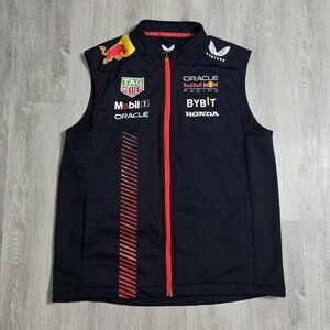 Castore Navy Oracle Red Bull Racing 2023 Full-Zip Vest F1 Formula Size Large